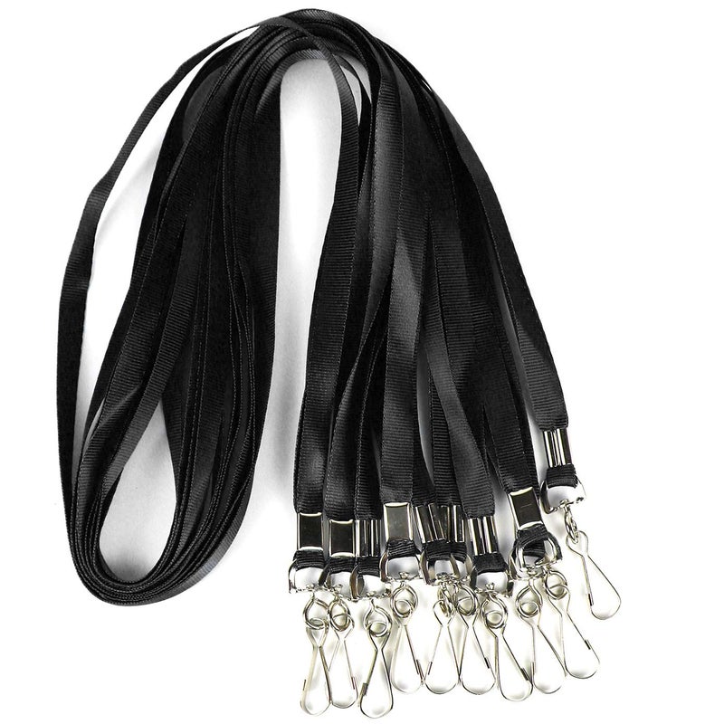Ollain Bulk Lanyards Premium Cruise Lanyard Nylon Badge Lanyards Id Holder Perfect for Office, Kids, Teachers (Black, 50 Pack) - Image 1
